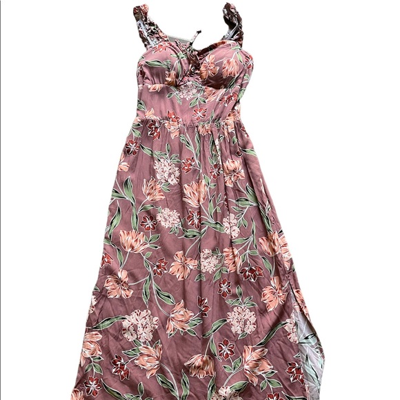 AUW Dresses & Skirts - Long flower dress, size medium. Strapless